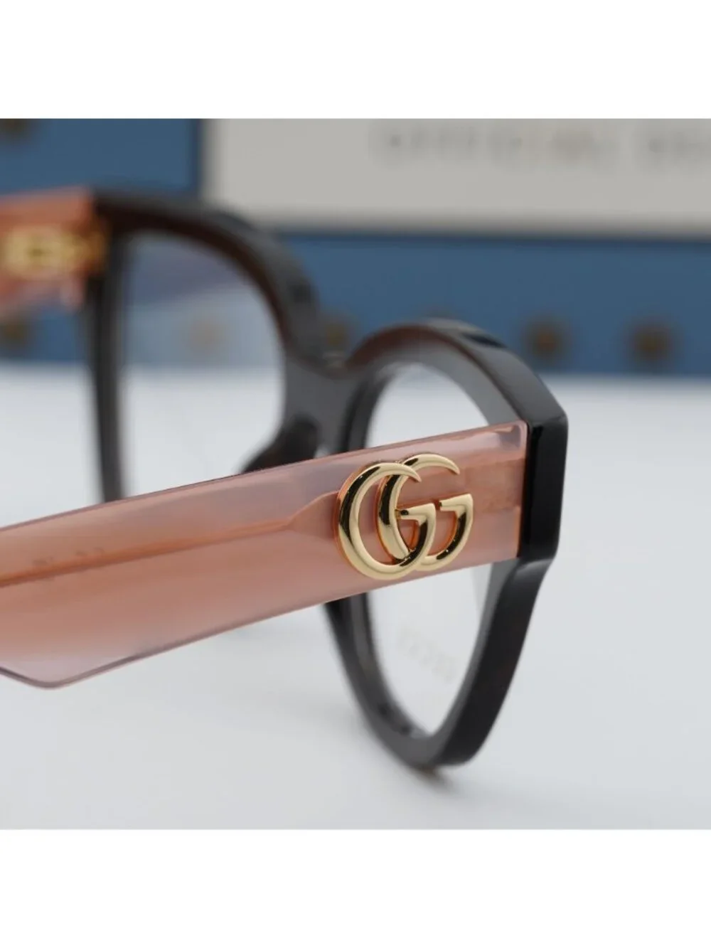 Gucci GG1424O 014 Cat Eye Eyeglasses 54mm - Havana / Pink
